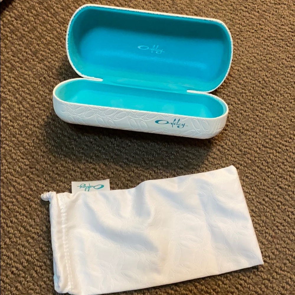 Oakley white, hard case for sunglasses.